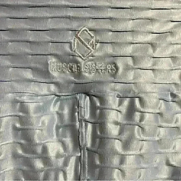 Muscle Sisters Leggings S Blue Frost Metallic Textured Athleisure Activewear NWT - Picture 6 of 9